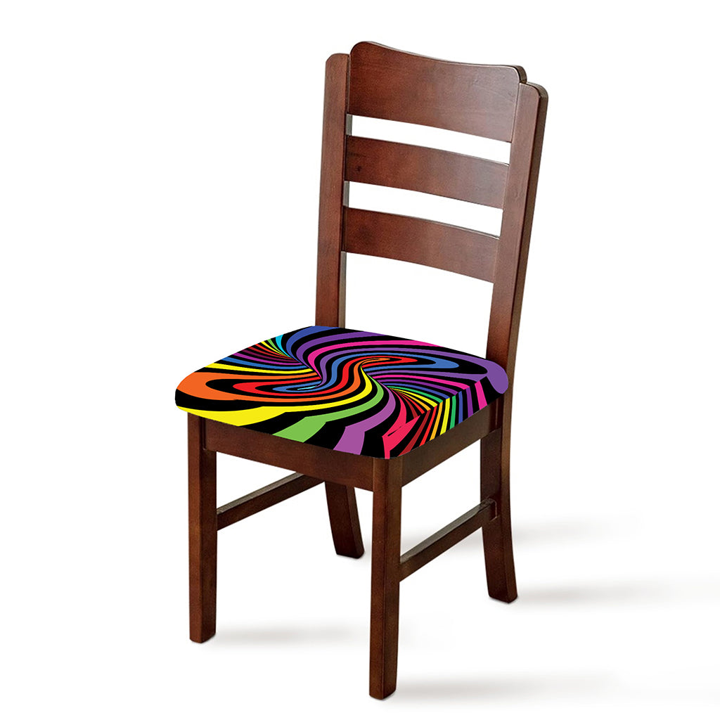 Rainbow Torus Psychedelic Print Chair Cushion Cover