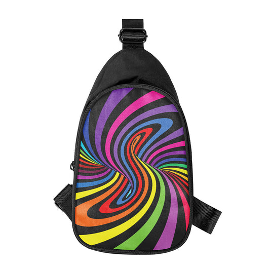 Rainbow Torus Psychedelic Print Chest Bag