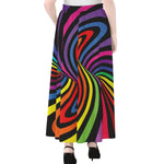 Rainbow Torus Psychedelic Print Chiffon Maxi Skirt