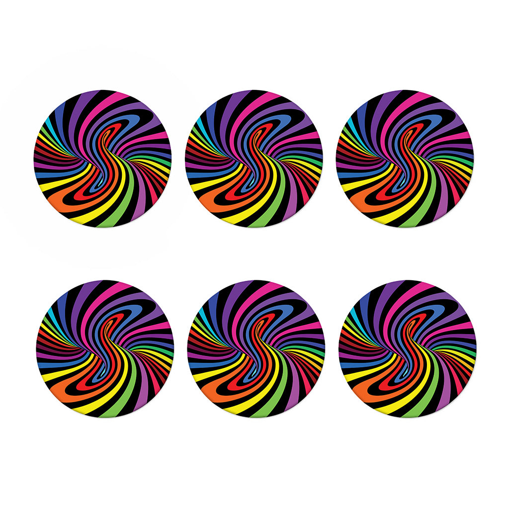 Rainbow Torus Psychedelic Print Coaster Set