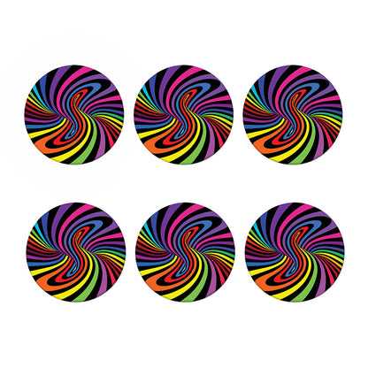 Rainbow Torus Psychedelic Print Coaster Set