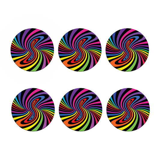 Rainbow Torus Psychedelic Print Coaster Set