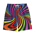 Rainbow Torus Psychedelic Print Cotton Shorts