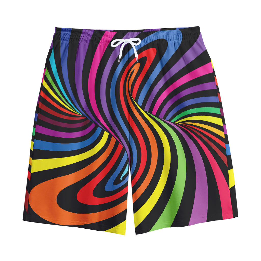 Rainbow Torus Psychedelic Print Cotton Shorts