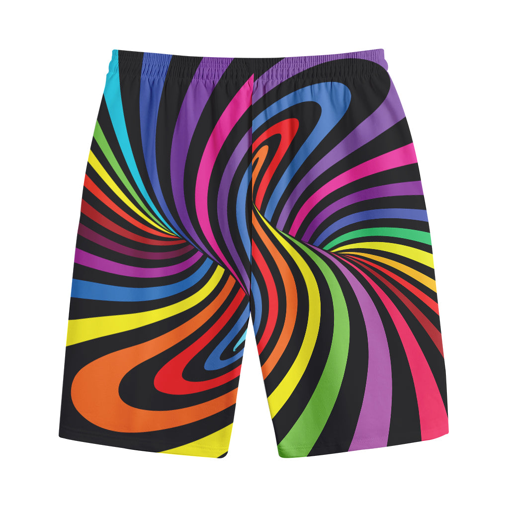 Rainbow Torus Psychedelic Print Cotton Shorts