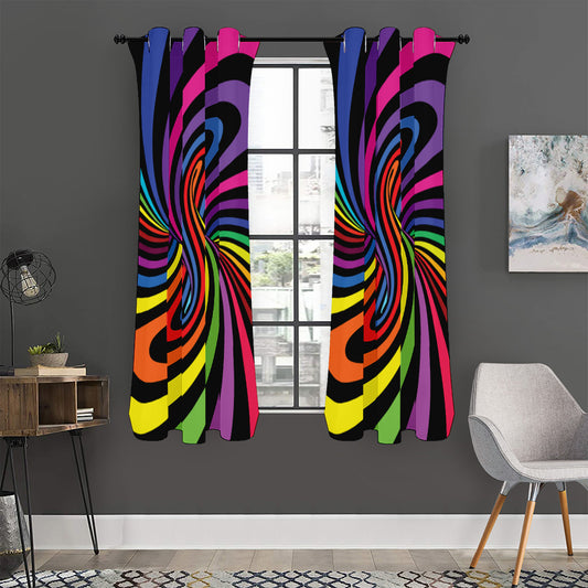 Rainbow Torus Psychedelic Print Curtain