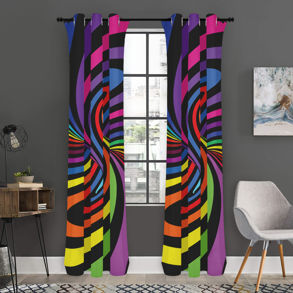 Rainbow Torus Psychedelic Print Curtain