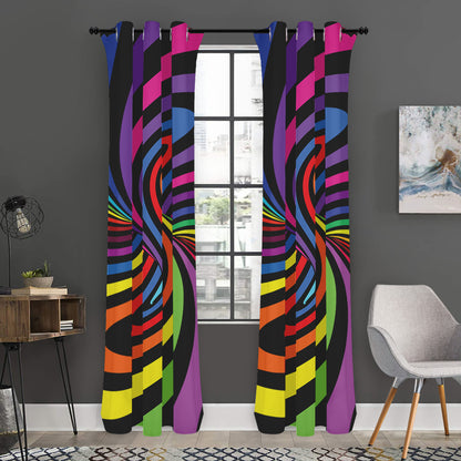 Rainbow Torus Psychedelic Print Curtain