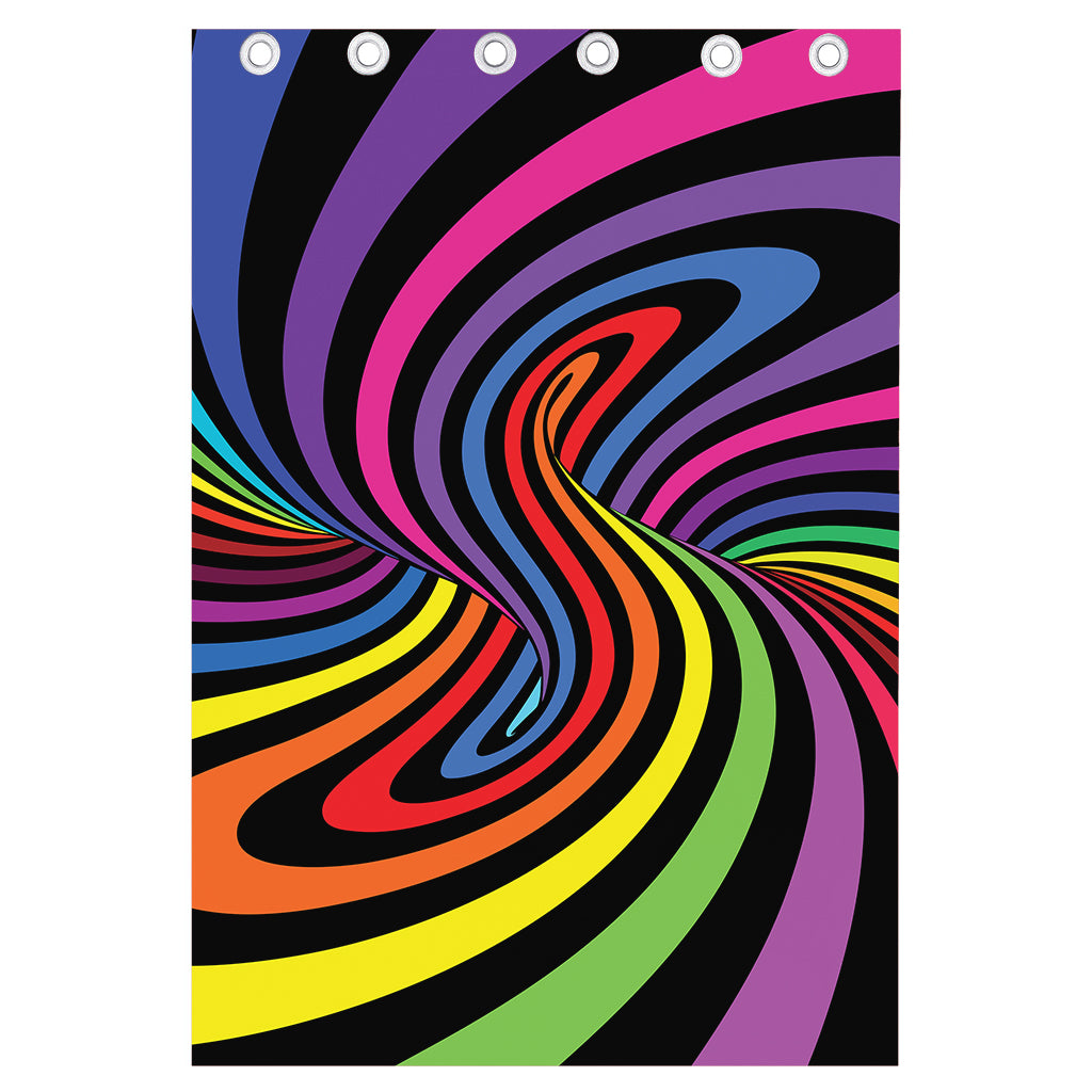 Rainbow Torus Psychedelic Print Curtain