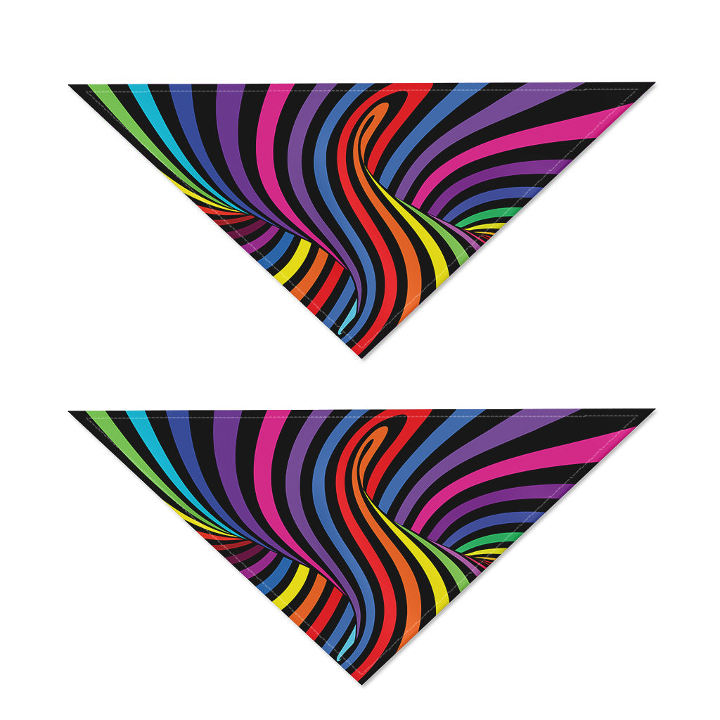 Rainbow Torus Psychedelic Print Dog Bandana