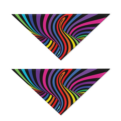 Rainbow Torus Psychedelic Print Dog Bandana