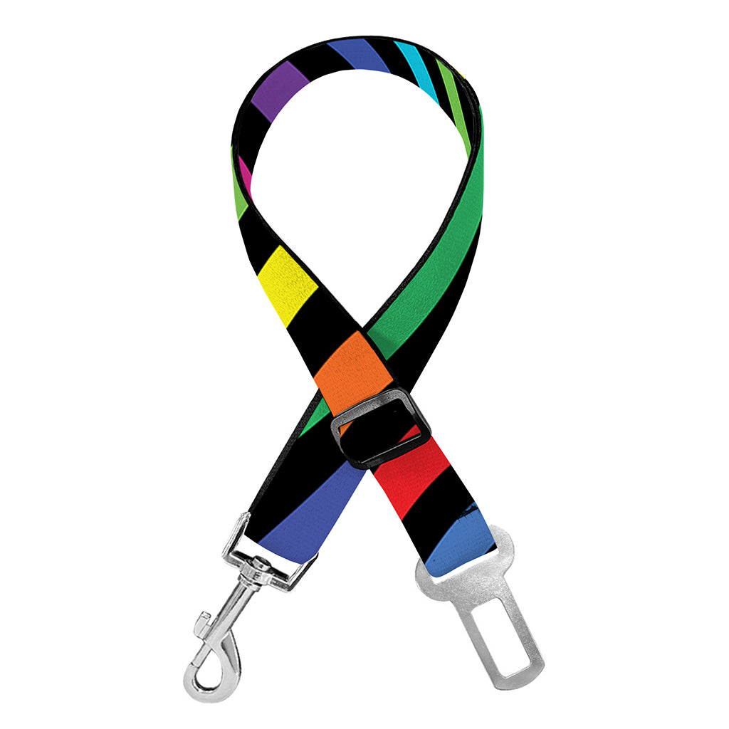 Rainbow Torus Psychedelic Print Dog Seat Belt