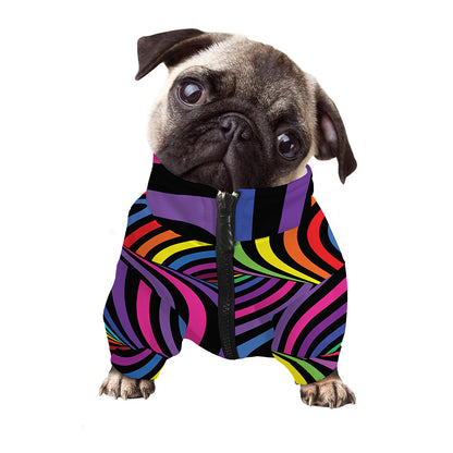 Rainbow Torus Psychedelic Print Dog Zip Up Jacket