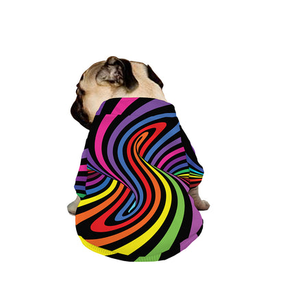 Rainbow Torus Psychedelic Print Dog Zip Up Jacket