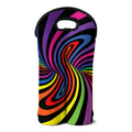 Rainbow Torus Psychedelic Print Double Neoprene Wine Tote