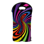 Rainbow Torus Psychedelic Print Double Neoprene Wine Tote