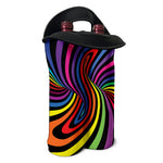 Rainbow Torus Psychedelic Print Double Neoprene Wine Tote