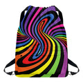 Rainbow Torus Psychedelic Print Drawstring Backpack