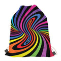 Rainbow Torus Psychedelic Print Drawstring Bag