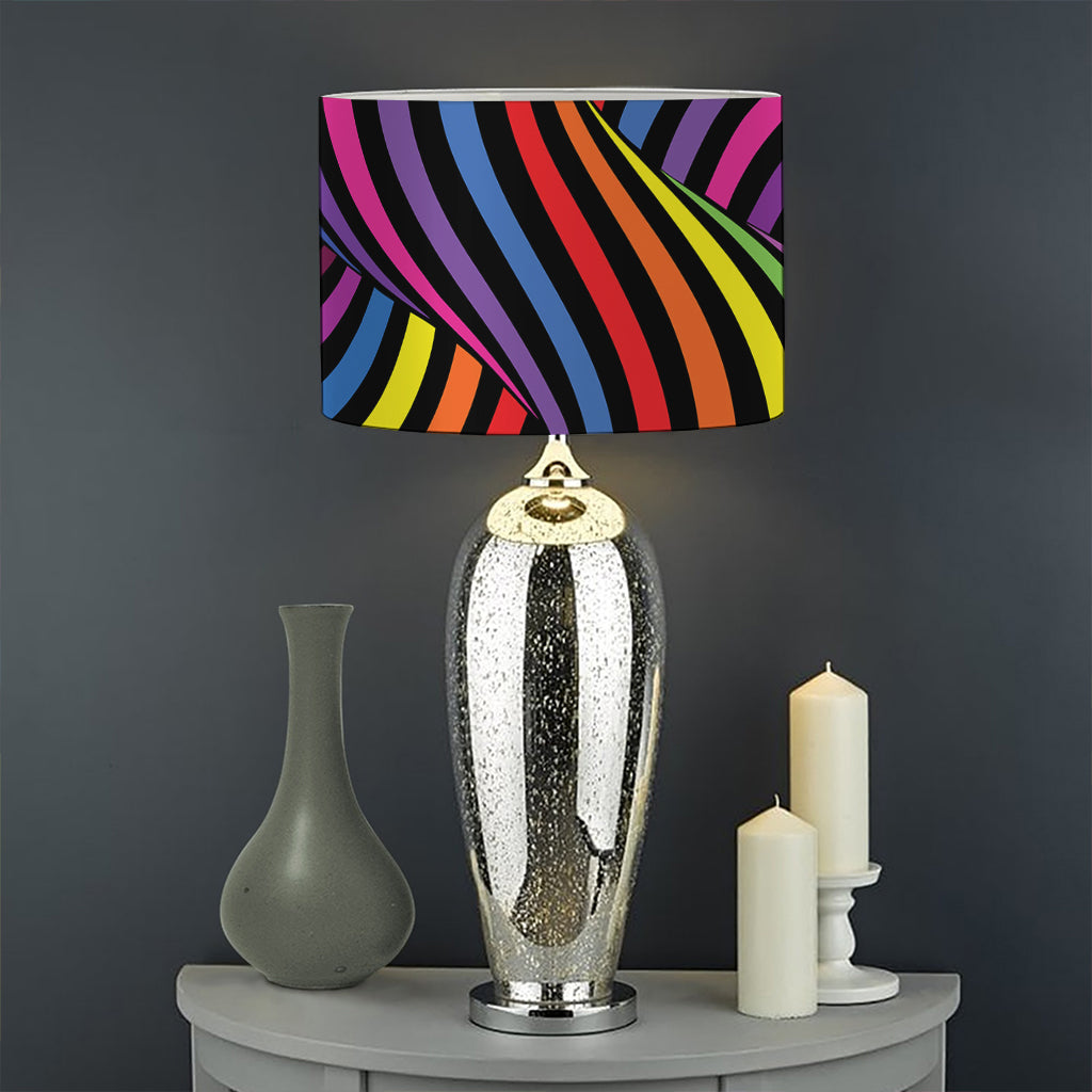 Rainbow Torus Psychedelic Print Drum Lamp Shade