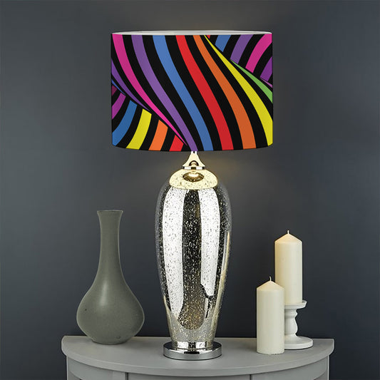 Rainbow Torus Psychedelic Print Drum Lamp Shade