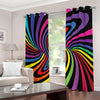 Rainbow Torus Psychedelic Print Extra Wide Grommet Curtains