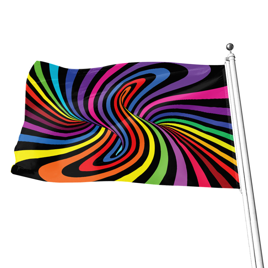 Rainbow Torus Psychedelic Print Flag