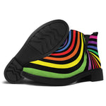 Rainbow Torus Psychedelic Print Flat Ankle Boots