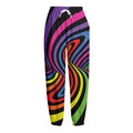 Rainbow Torus Psychedelic Print Fleece Lined Knit Pants
