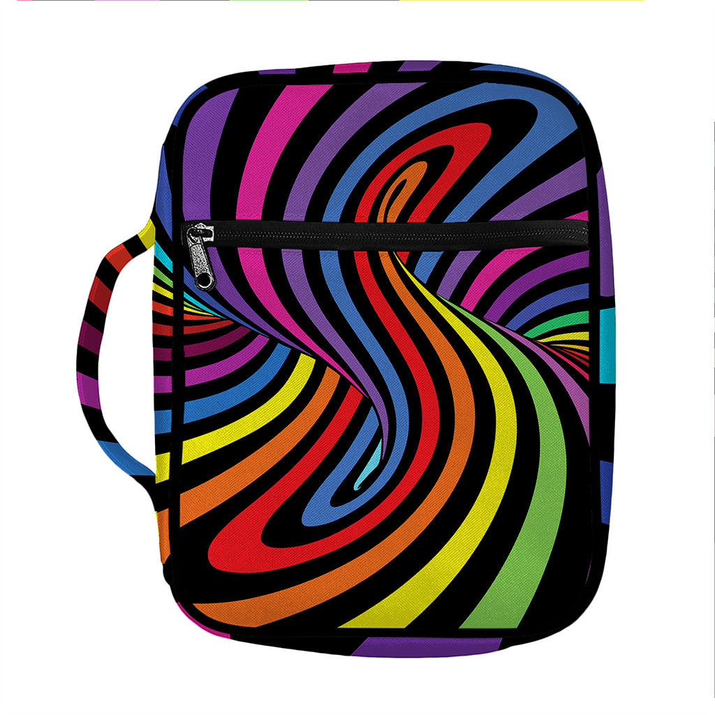 Rainbow Torus Psychedelic Print Front Pocket Bible Bag