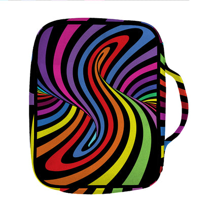 Rainbow Torus Psychedelic Print Front Pocket Bible Bag