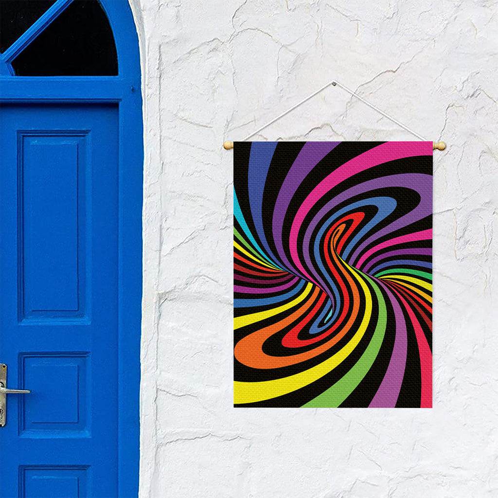 Rainbow Torus Psychedelic Print Garden Flag