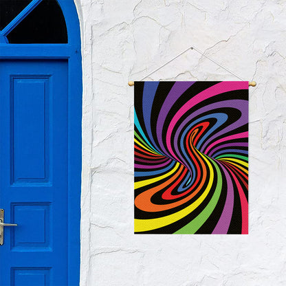 Rainbow Torus Psychedelic Print Garden Flag