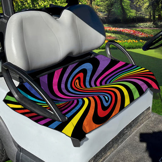 Rainbow Torus Psychedelic Print Golf Cart Seat Cover