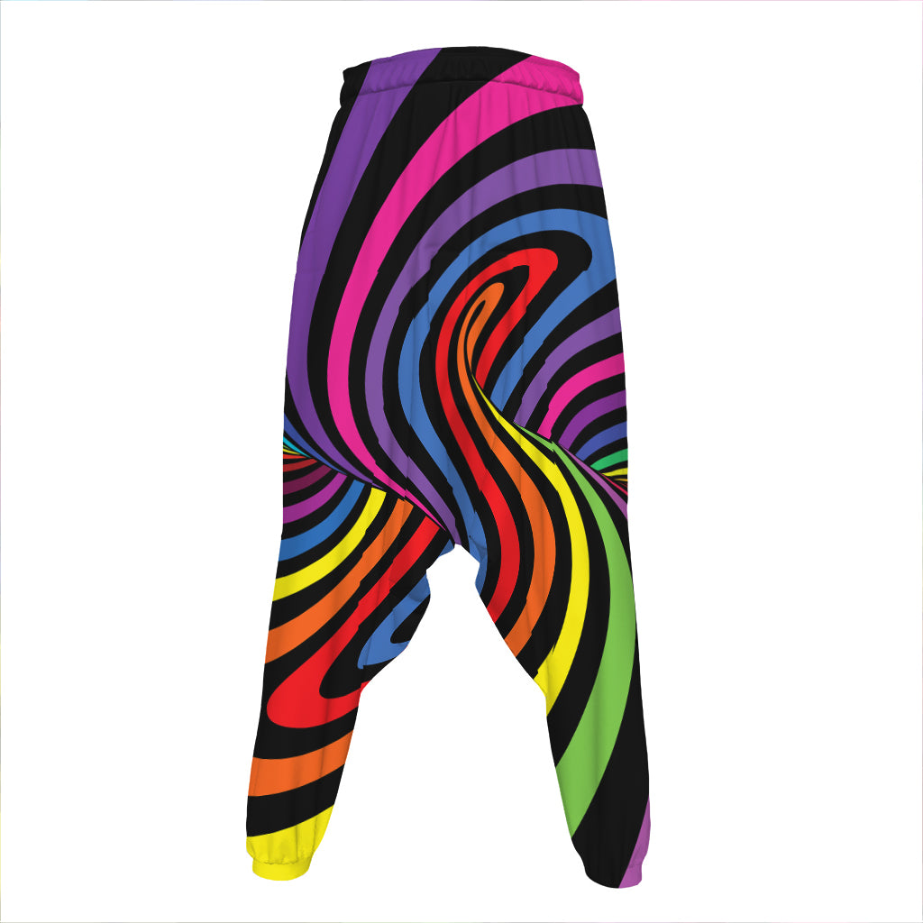 Rainbow Torus Psychedelic Print Hammer Pants