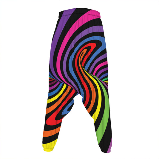 Rainbow Torus Psychedelic Print Hammer Pants