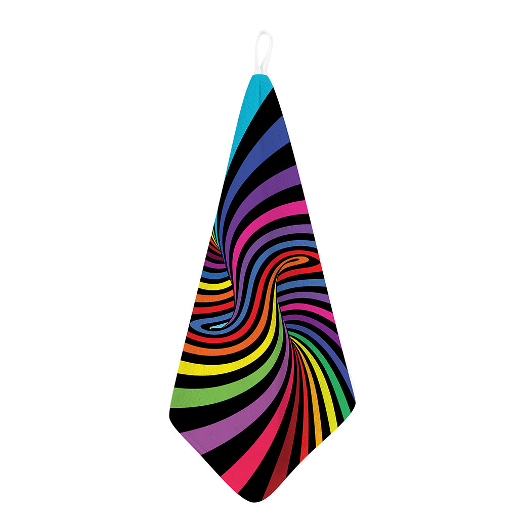 Rainbow Torus Psychedelic Print Hand Towel