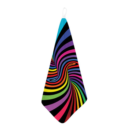 Rainbow Torus Psychedelic Print Hand Towel