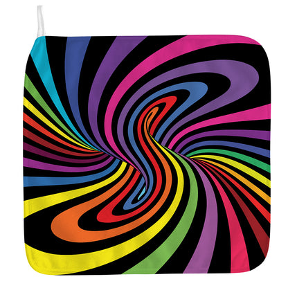 Rainbow Torus Psychedelic Print Hand Towel