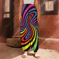 Rainbow Torus Psychedelic Print Harem Pants