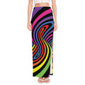 Rainbow Torus Psychedelic Print High Slit Maxi Skirt