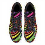 Rainbow Torus Psychedelic Print High Top Leather Sneakers