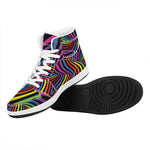 Rainbow Torus Psychedelic Print High Top Leather Sneakers