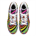 Rainbow Torus Psychedelic Print High Top Leather Sneakers