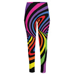 Rainbow Torus Psychedelic Print High-Waisted Pocket Leggings