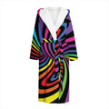 Rainbow Torus Psychedelic Print Hooded Bathrobe