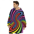 Rainbow Torus Psychedelic Print Hoodie Blanket