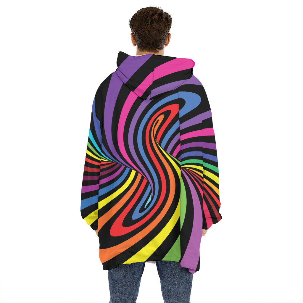 Rainbow Torus Psychedelic Print Hoodie Blanket