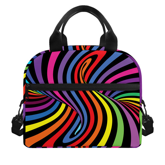 Rainbow Torus Psychedelic Print Insulated Lunch Bag