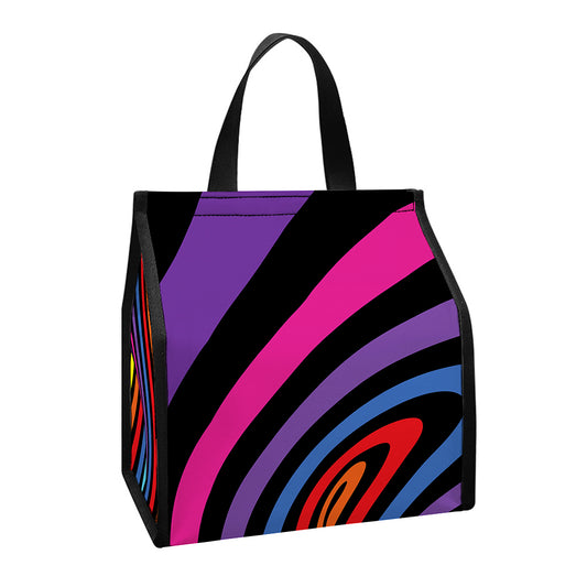 Rainbow Torus Psychedelic Print Insulated Lunch Tote